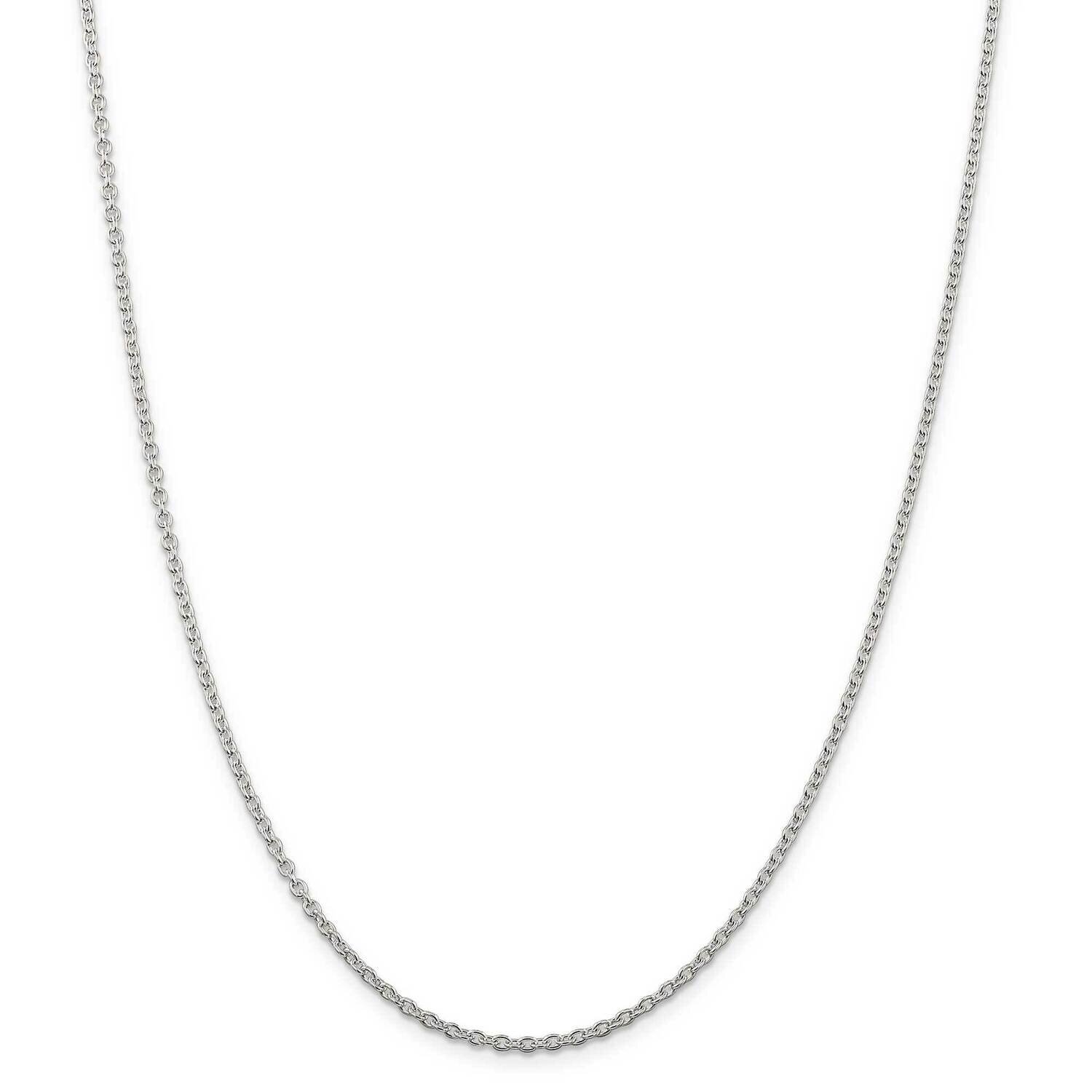 2.25mm Cable Chain 42 Inch Sterling Silver QCL060-42