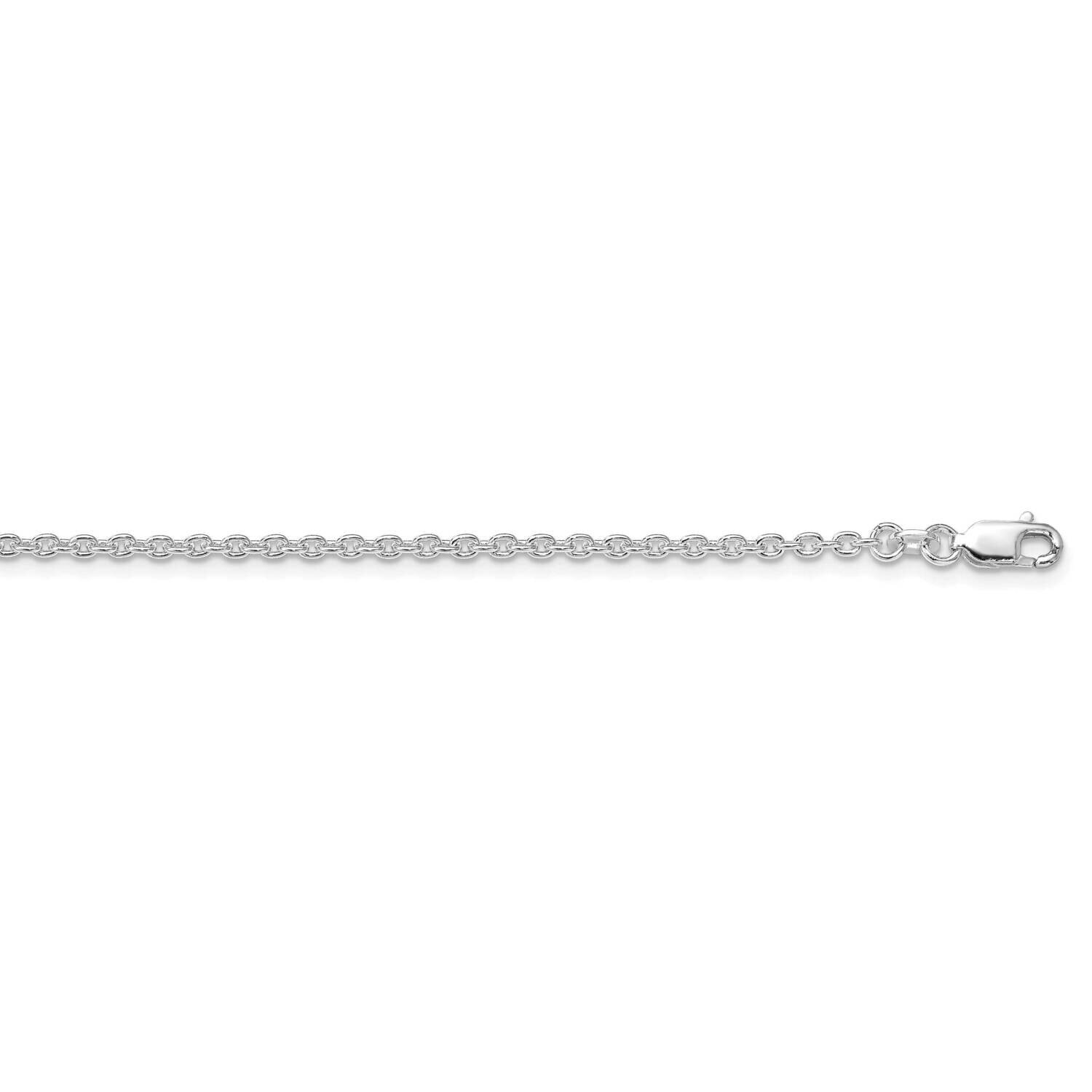 2.25mm Cable Chain 20 Inch Sterling Silver Rhodium-Plated QCL060R-20
