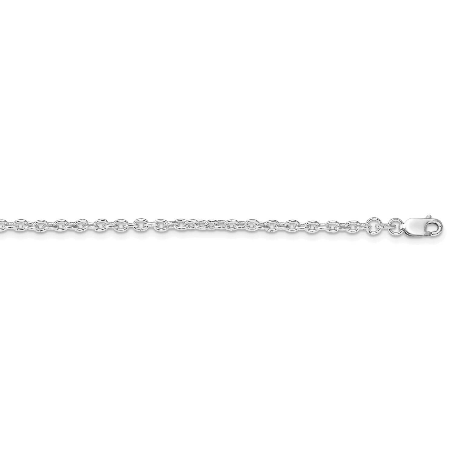2.75mm Cable Chain 16 Inch Sterling Silver Rhodium-Plated QCL080R-16