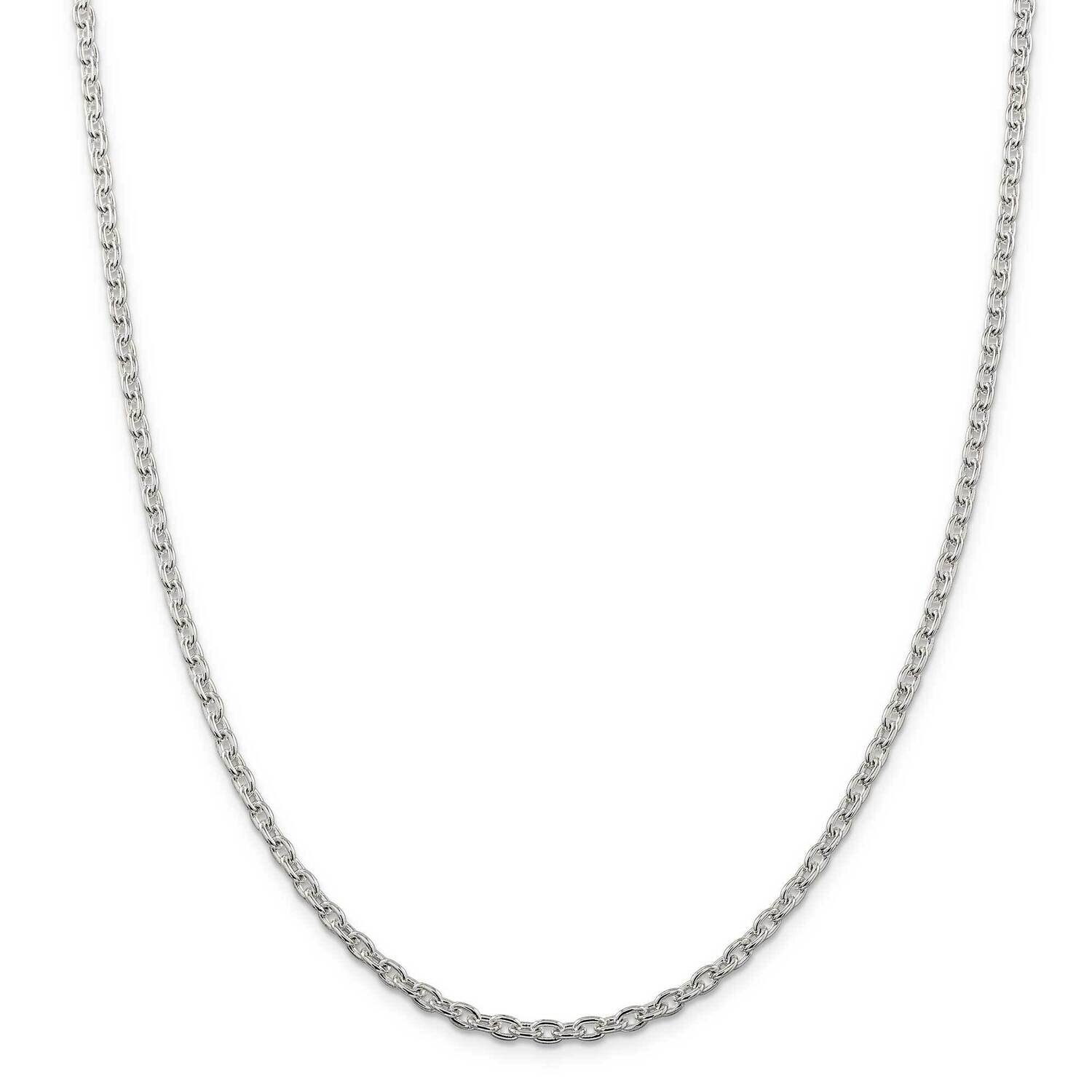 3.5mm Cable Chain 26 Inch Sterling Silver QCL100-26, MPN: QCL100-26,