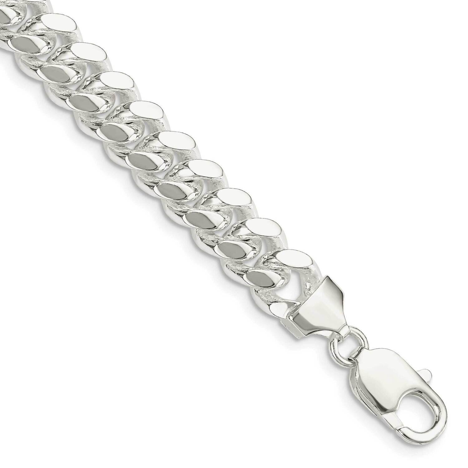 9mm Polished Domed Curb Chain 9 Inch Sterling Silver QDB250-9, MPN: QDB250-9,