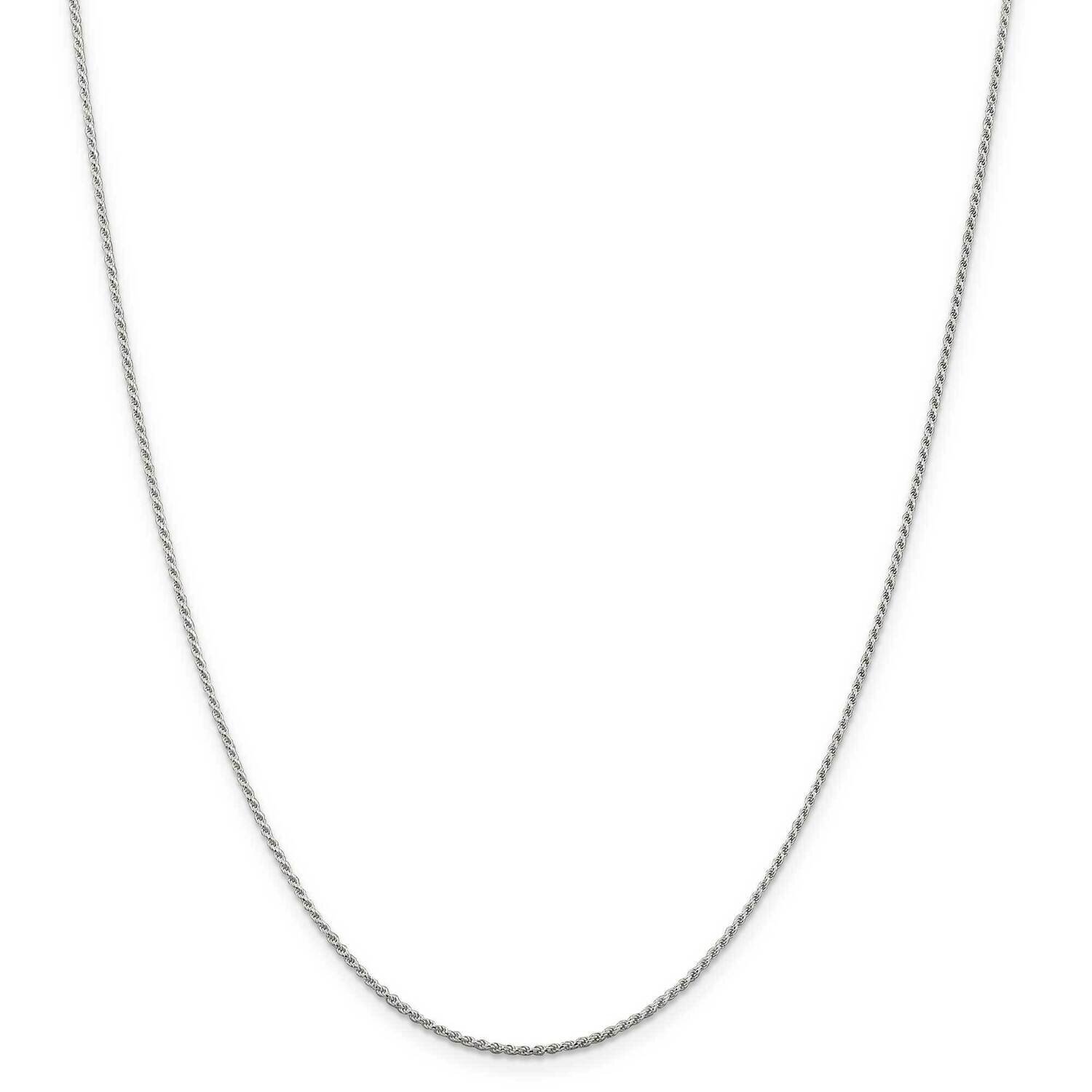 1.1mm Diamond-Cut Rope Chain with 2 Inch Extender 18 Inch Sterling Silver QDC015E-18