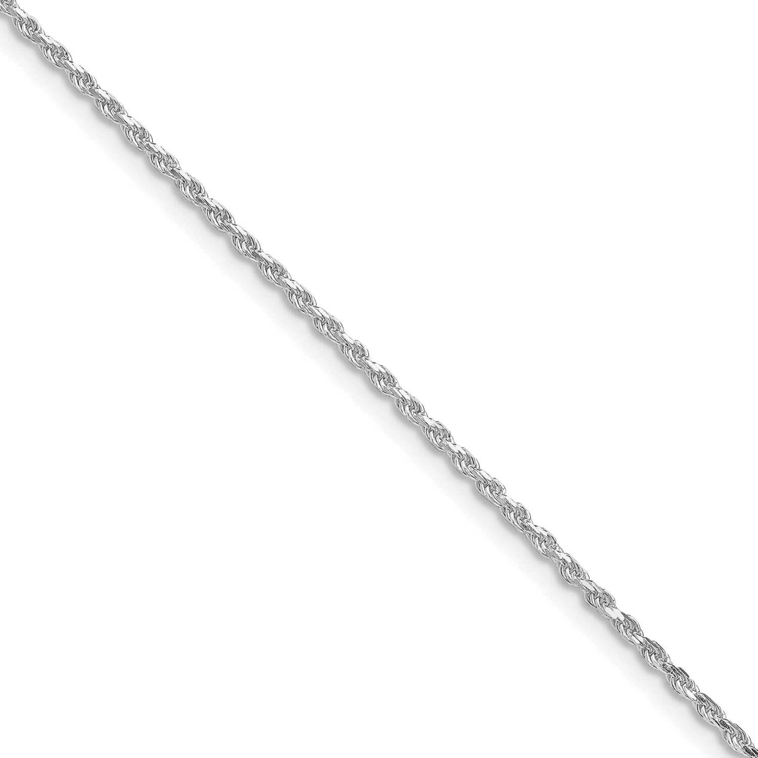 1.5mm Diamond-Cut Rope Chain Anklet 9 Inch Sterling Silver Rhodium-Plated QDC020R-9
