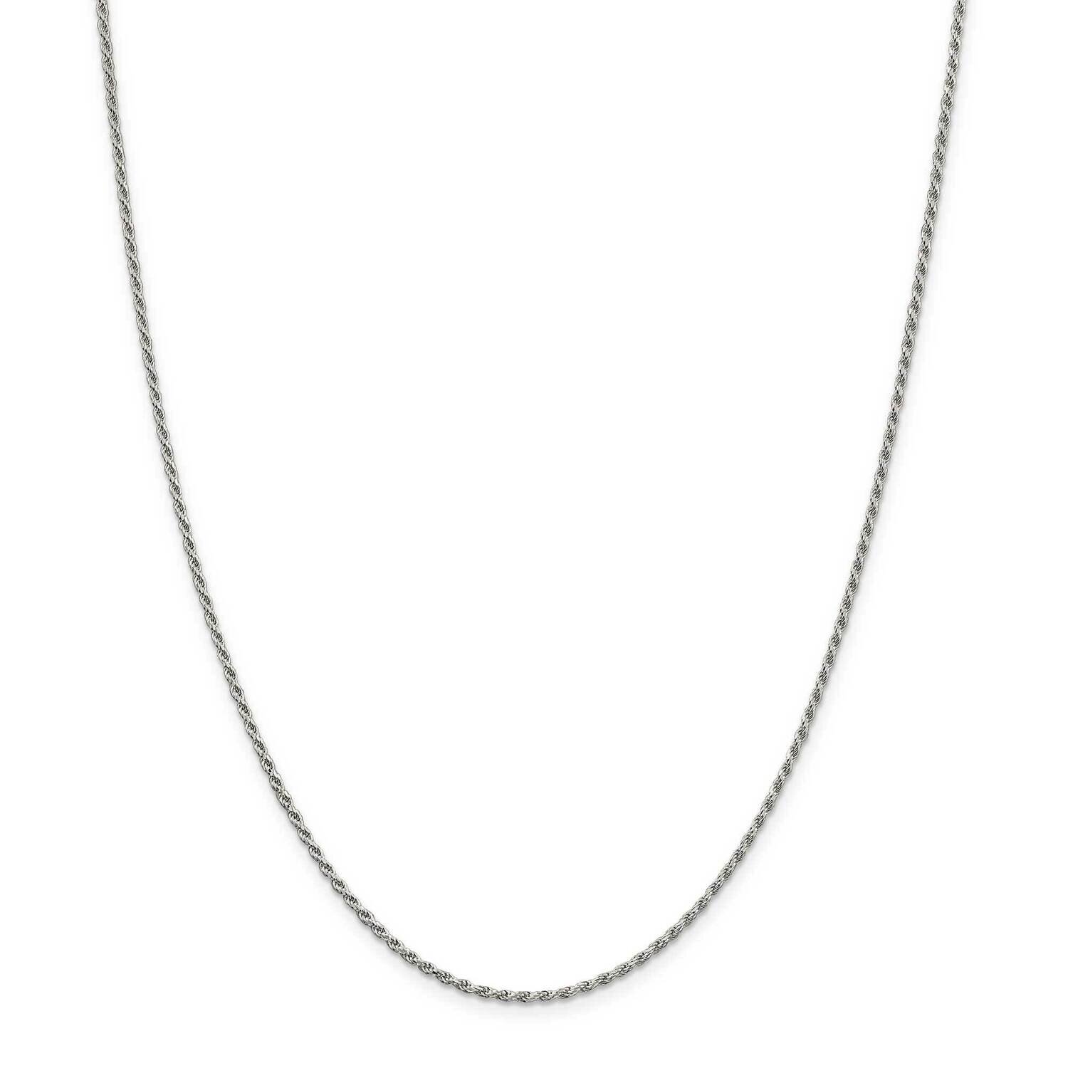 1.7mm Diamond-Cut Rope Chain with 2 Inch Extender 18 Inch Sterling Silver QDC025E-18