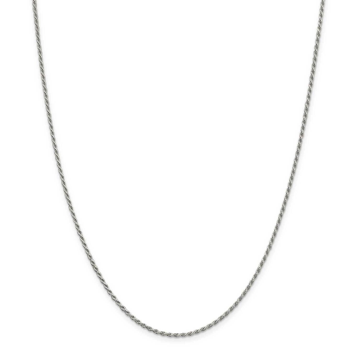1.7mm Diamond-Cut Rope Chain with 4 Inch Extender 22 Inch Sterling Silver QDC025E-22, MPN: QDC025E-…