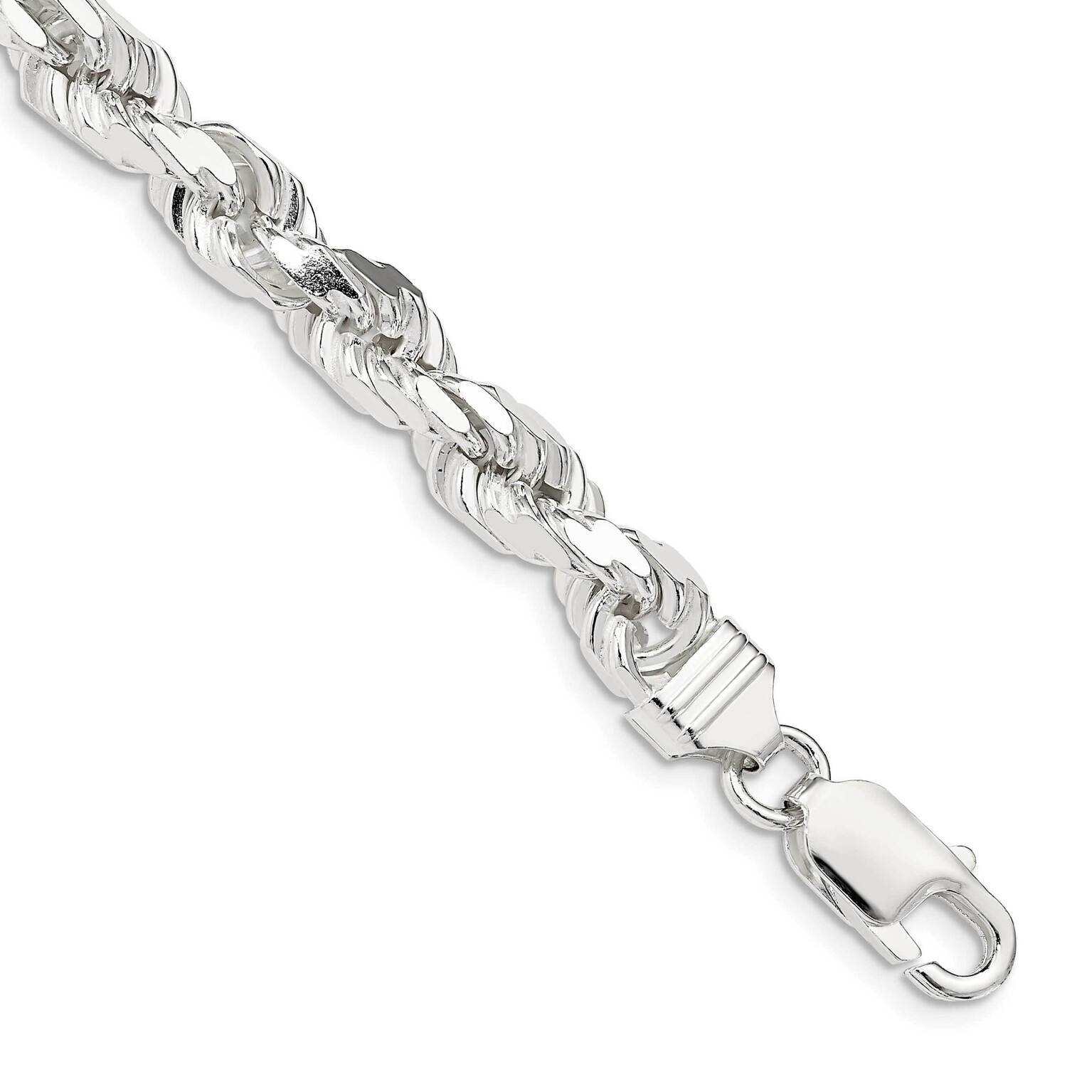 7mm Diamond-Cut Rope Chain 10 Inch Sterling Silver QDC140-10, MPN: QDC140-10, 191101767722