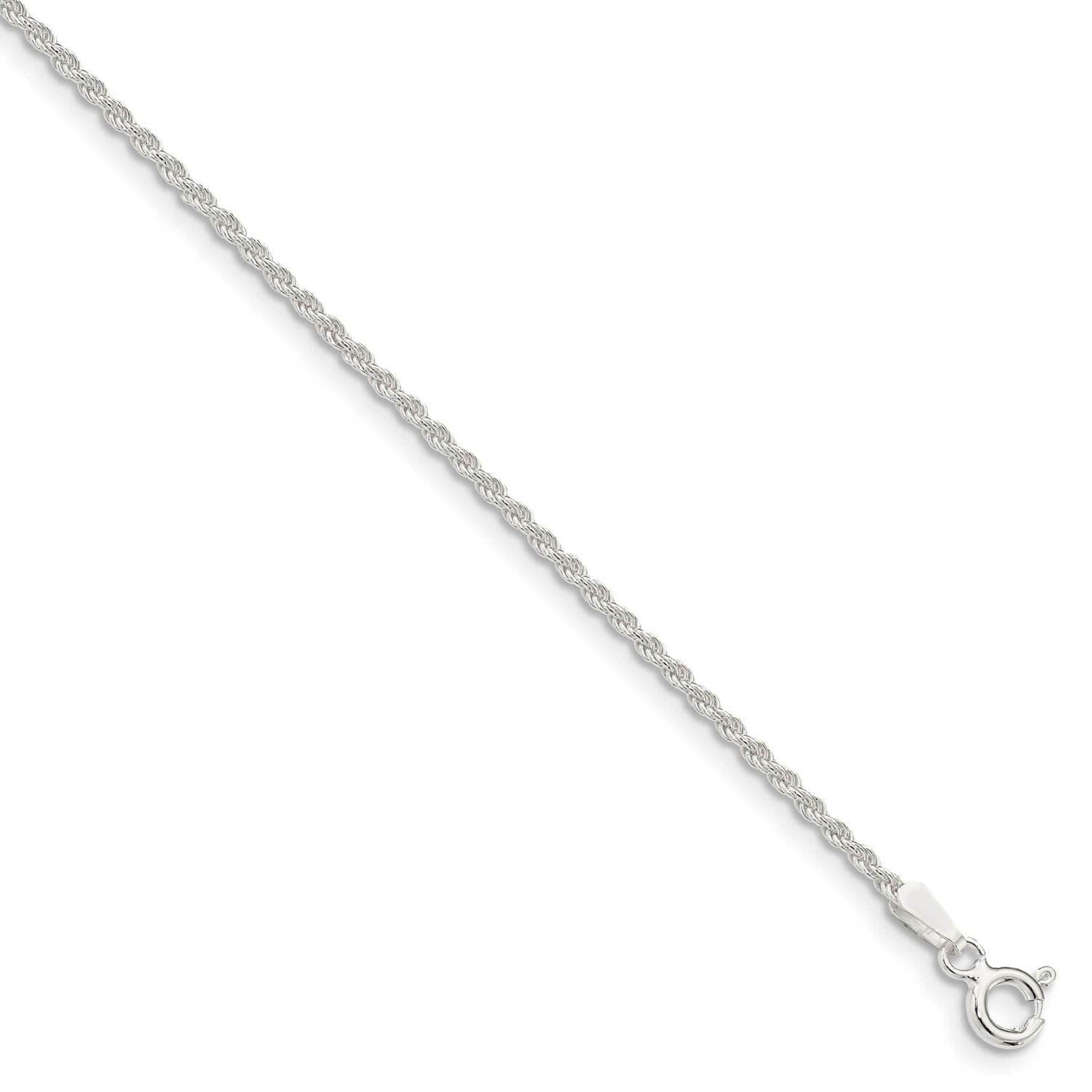 1.5mm Solid Rope Chain 36 Inch Sterling Silver QDR030-36, MPN: QDR030-36,