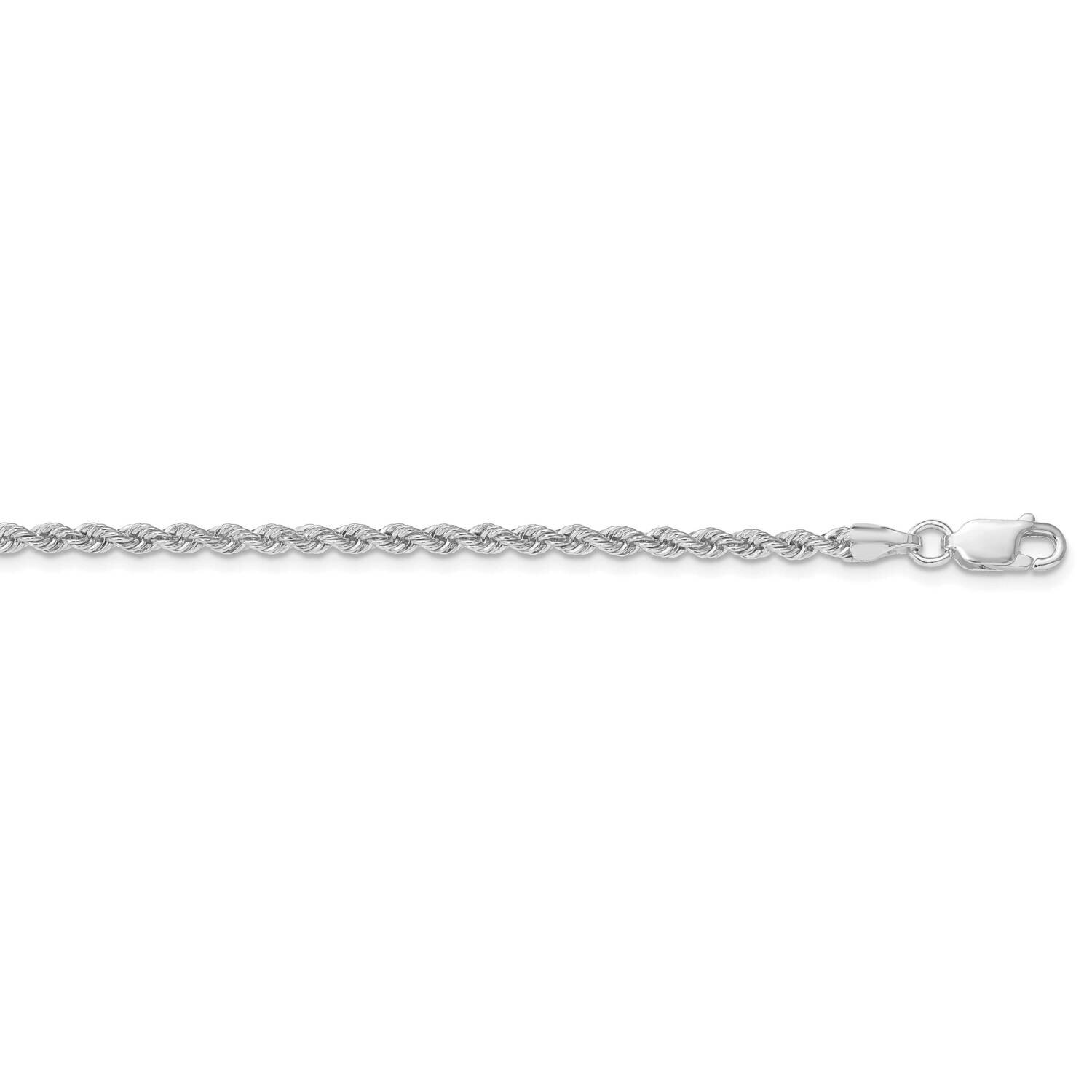 2.5mm Solid Rope Chain 22 Inch Sterling Silver Rhodium-Plated QDR050R-22
