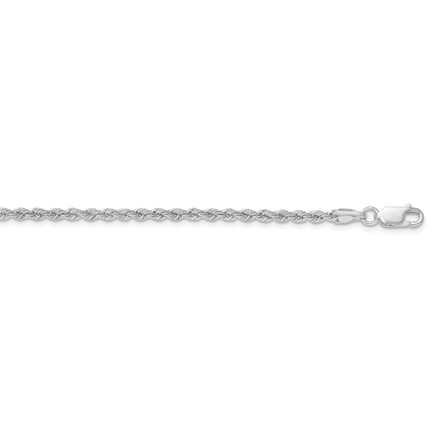 2.5mm Solid Rope Chain 30 Inch Sterling Silver Rhodium-Plated QDR050R-30, MPN: QDR050R-30,