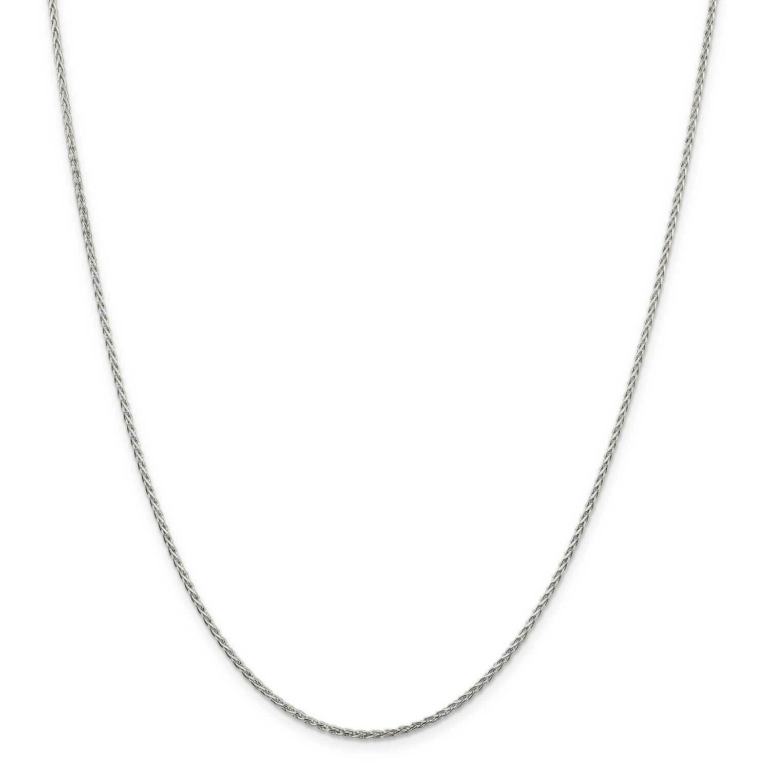 1.5mm Diamond-Cut Spiga Chain with 2 Inch Extender 18 Inch Sterling Silver QDS045E-18