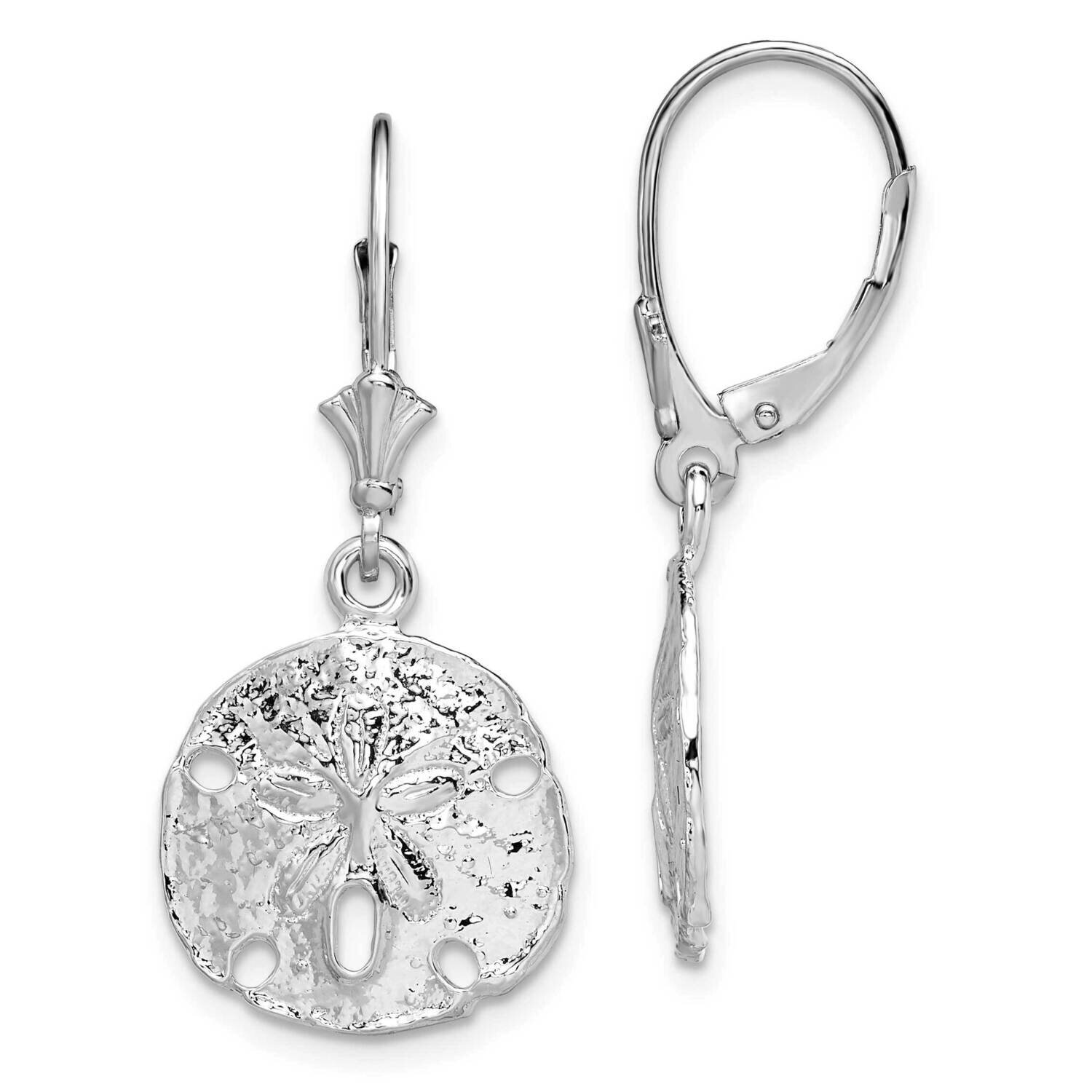 Sand Dollar Leverback Earrings Sterling Silver Polished QE15561, MPN: QE15561, 637218183500