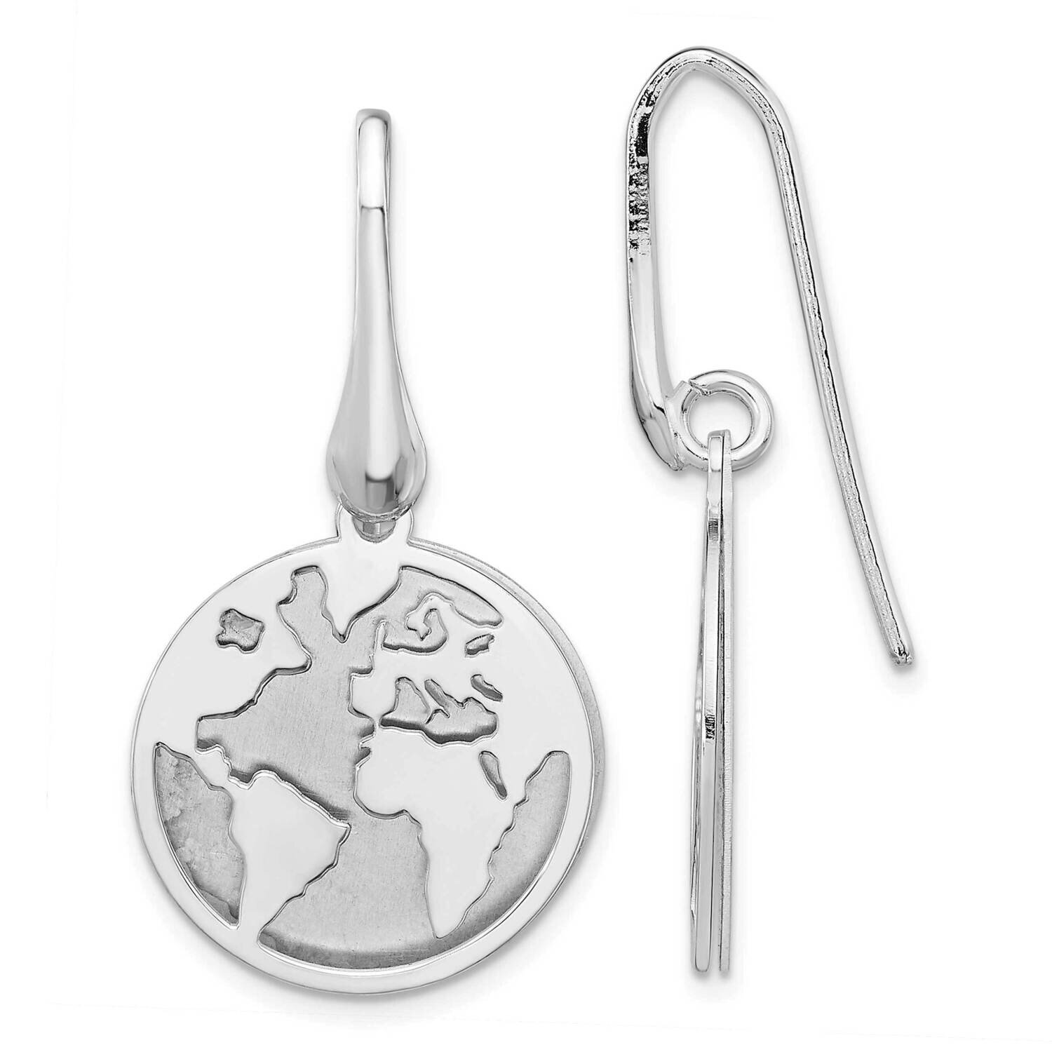 Satin World Dangle Earrings Sterling Silver Polished QE15635