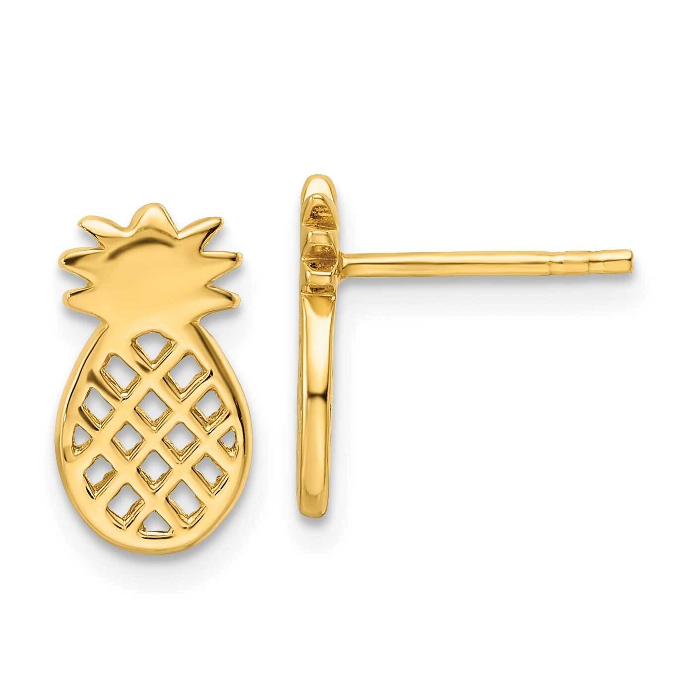 Pineapple Post Earrings Sterling Silver Gold-Plated QE15652