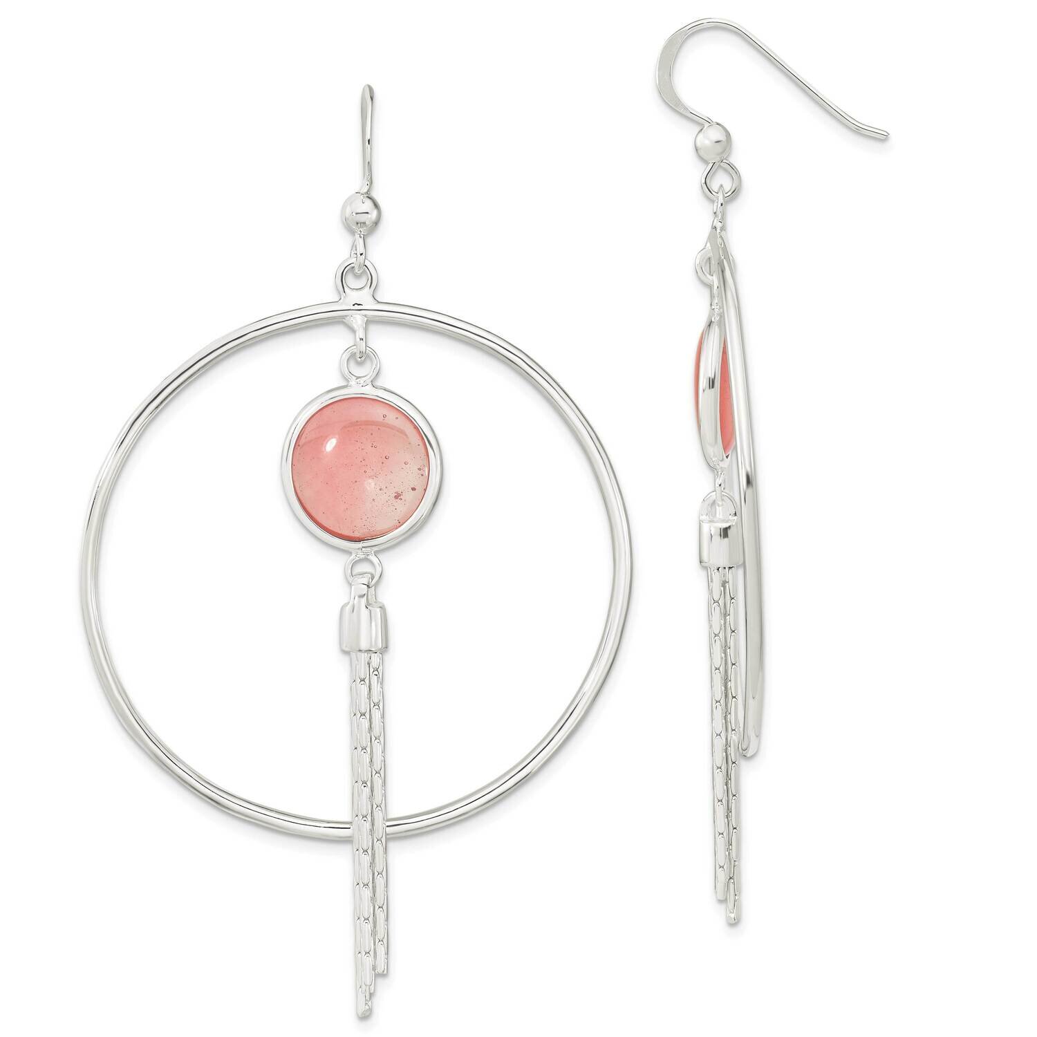 Dyed Agate Fancy Dangle Earrings Sterling Silver Polished QE15680, MPN: QE15680, 196904153482