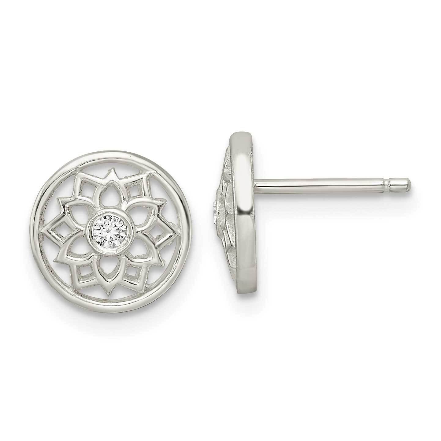 Crown Chakra Post Earrings Sterling Silver Cz Diamond QE15687, MPN: QE15687, 196904153406