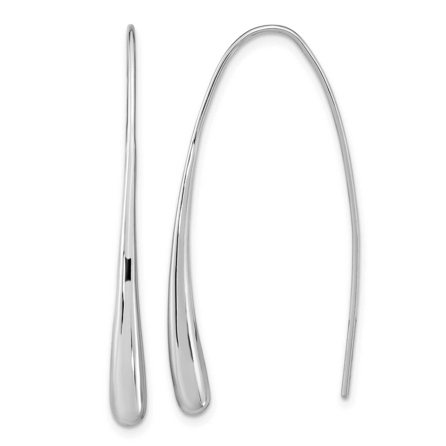 Polished Teardrop Threader Sterling Silver Rhodium-Plated QE15725, MPN: QE15725, 196904153413