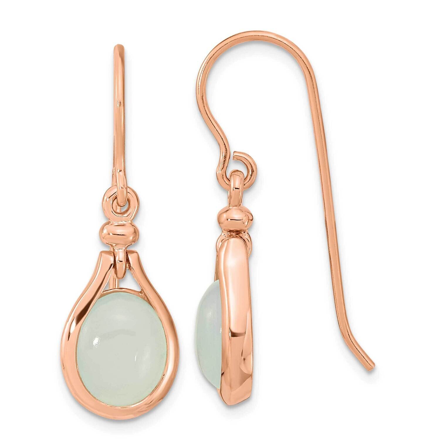 Rose Gold-Plated Green Chalcedony Dangle Earrings Sterling Silver QE15775, MPN: QE15775, 1969041532…