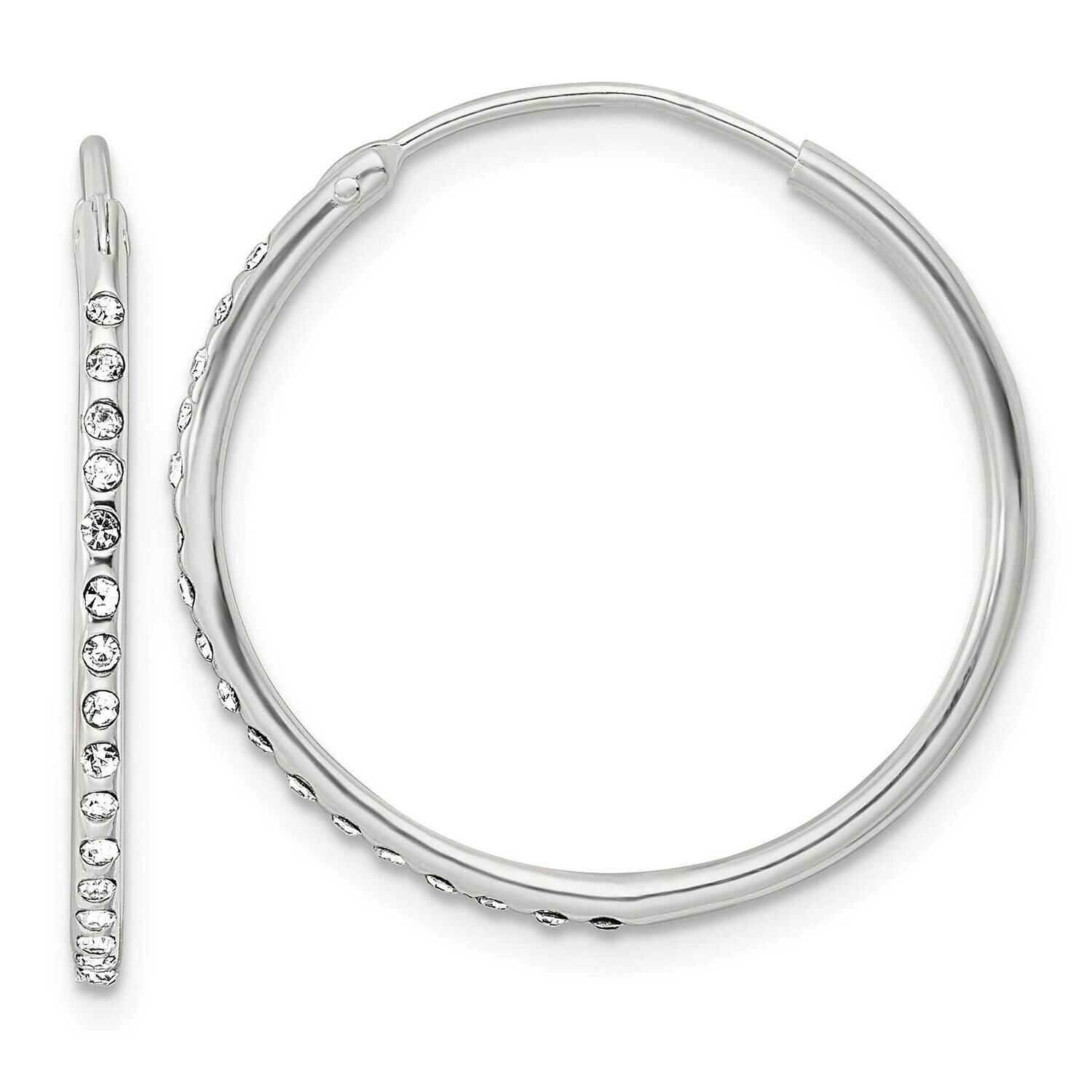 Crystal Endless Hoop Earrings Sterling Silver QE15812, MPN: QE15812, 196904152393