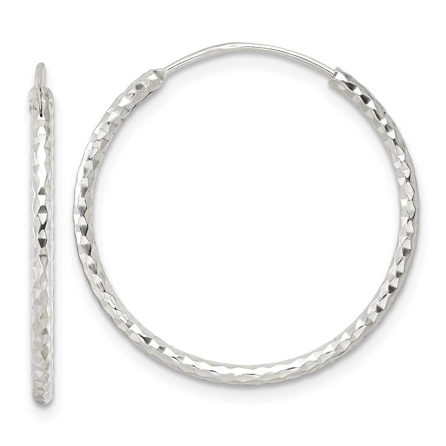 Diamond-Cut Endless Hoop Earrings Sterling Silver Polished QE15819, MPN: QE15819, 196904152270