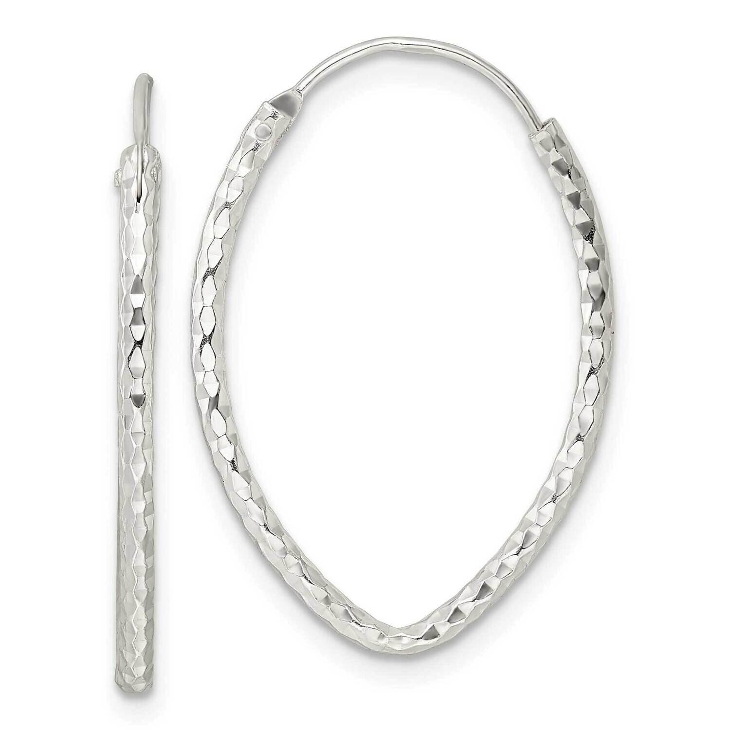 Diamond-Cut Endless Hoop Earrings Sterling Silver Polished QE15825, MPN: QE15825, 196904154069