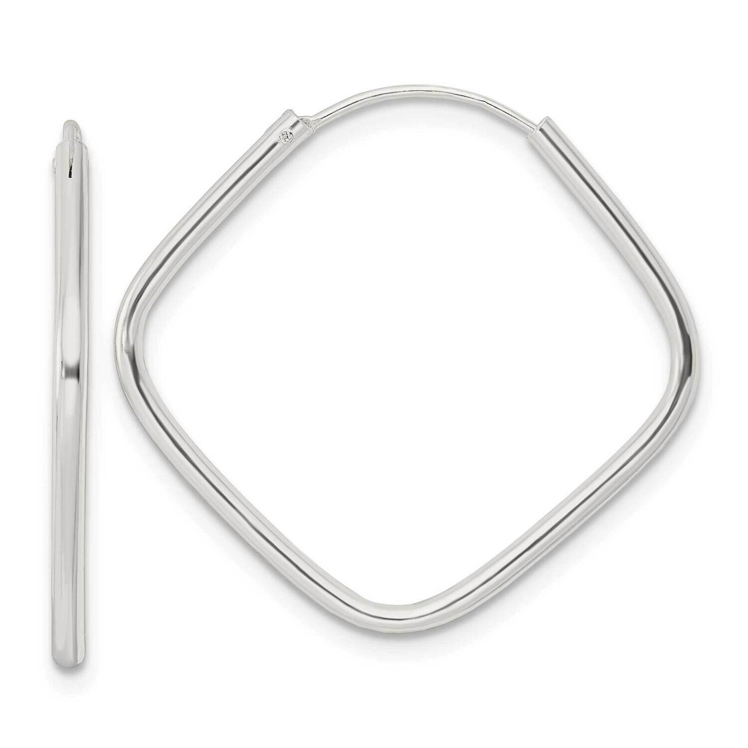 Endless Square Hoop Earrings Sterling Silver Polished QE15830, MPN: QE15830, 196904152126