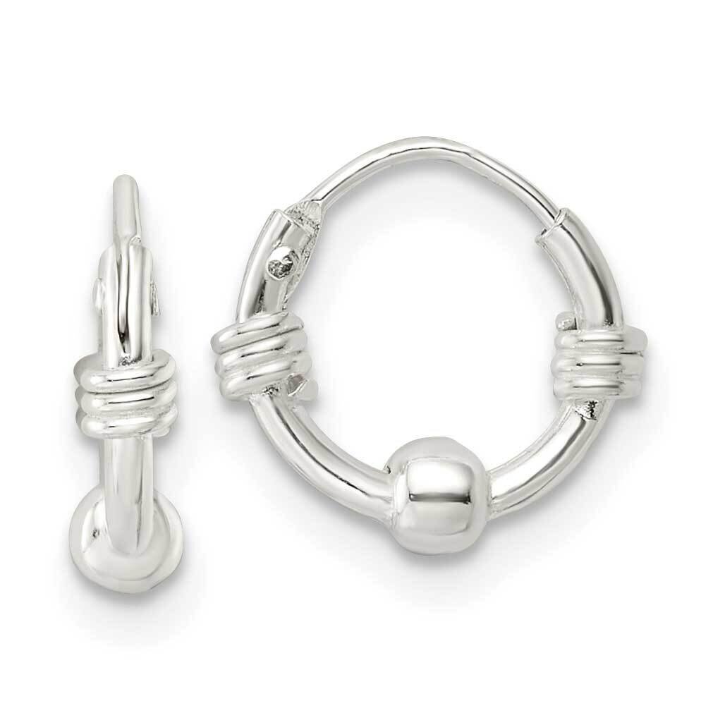 Beaded Circle Endless Hoop Earrings Sterling Silver Polished QE15832, MPN: QE15832, 196904152041
