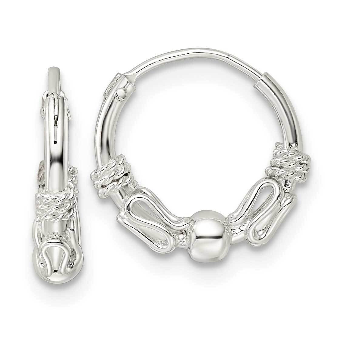 Beaded Circle Endless Hoop Earrings Sterling Silver Polished QE15834, MPN: QE15834, 196904152614