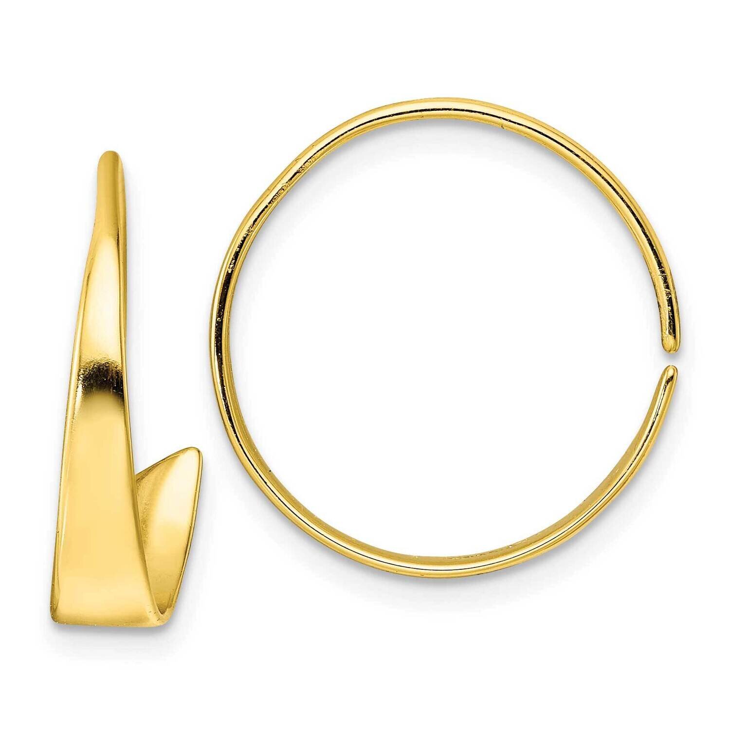 Polished Flat Bar Hoop Threader Earrings Sterling Silver Gold-Tone QE15838, MPN: QE15838, 196904152…