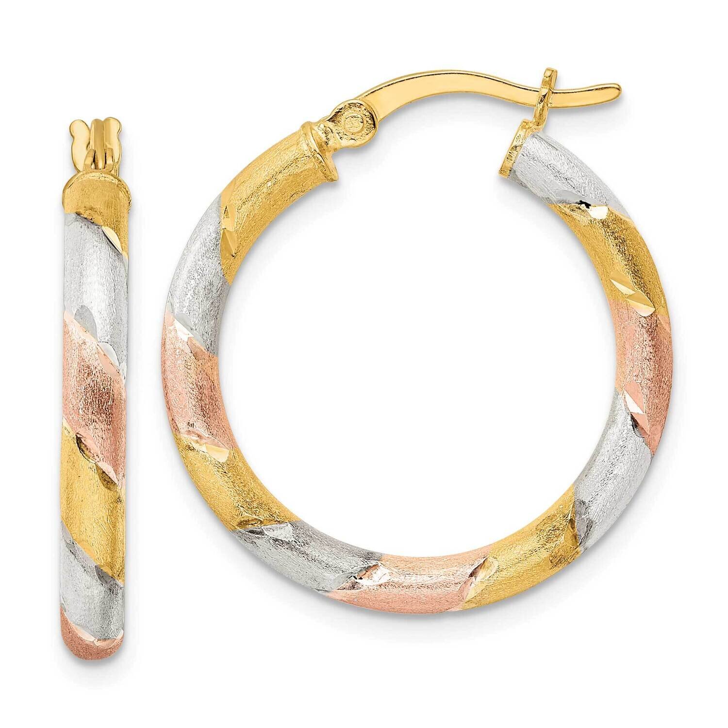 Gold and Rose-Tone Diamond-Cut Circle Hoop Earrings Sterling Silver QE15895, MPN: QE15895, 19690415…