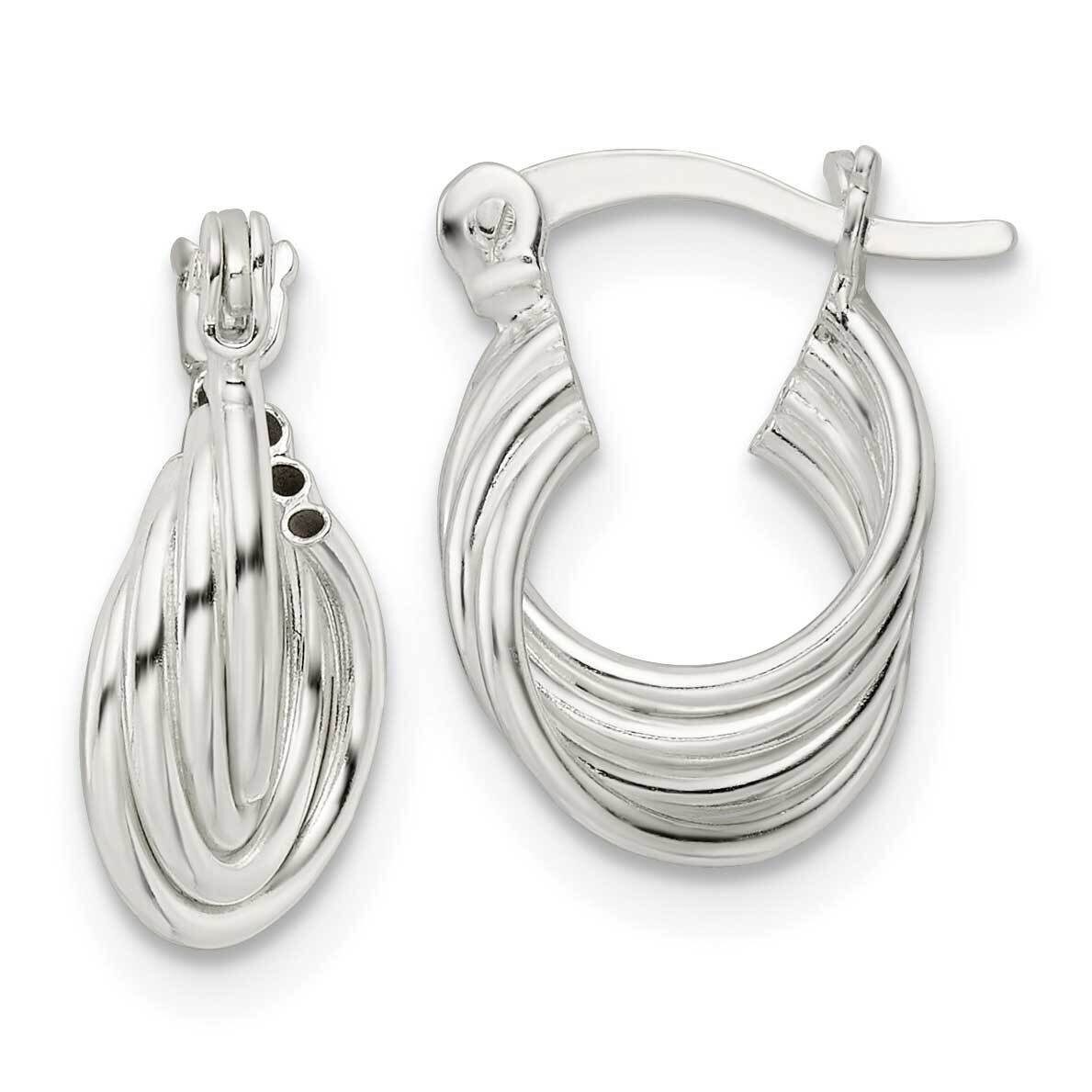 Triple Circle Hoop Earrings Sterling Silver Polished QE15903, MPN: QE15903, 196904151686