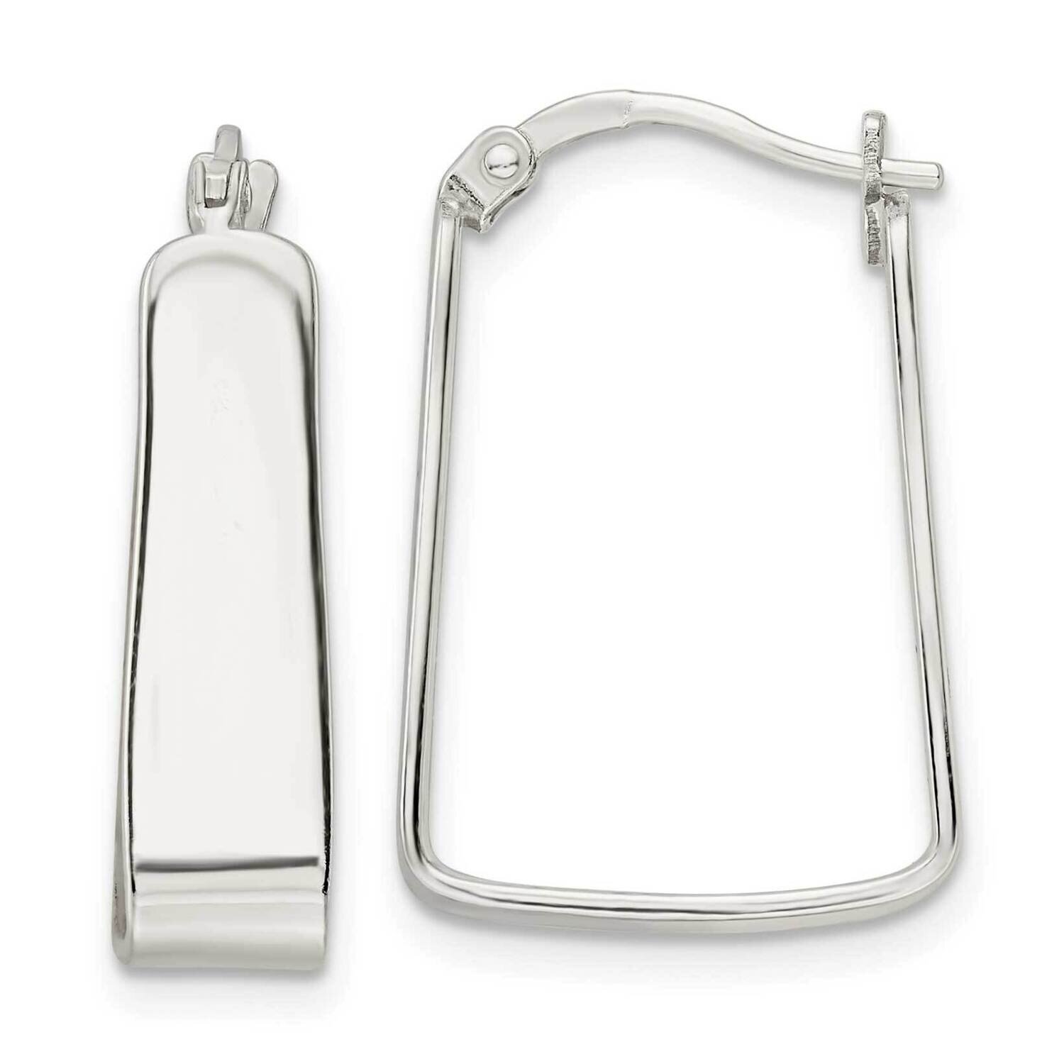 5.5mm Square Hoop Earrings Sterling Silver Polished QE15912