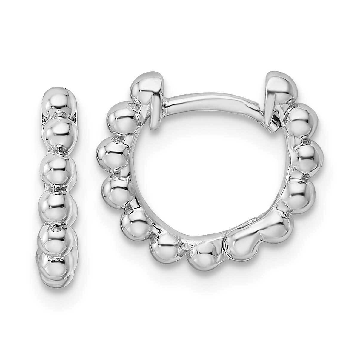 Beaded Hoop Earrings Sterling Silver Rhodium-Plated QE15952, MPN: QE15952, 196904151235
