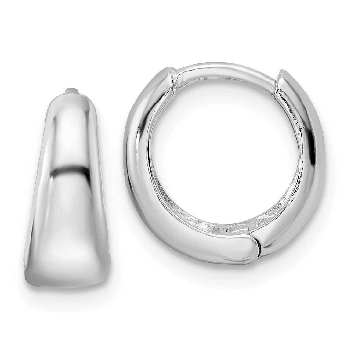 Hinged Hoop Earrings Sterling Silver Rhodium-Plated Polished QE15958