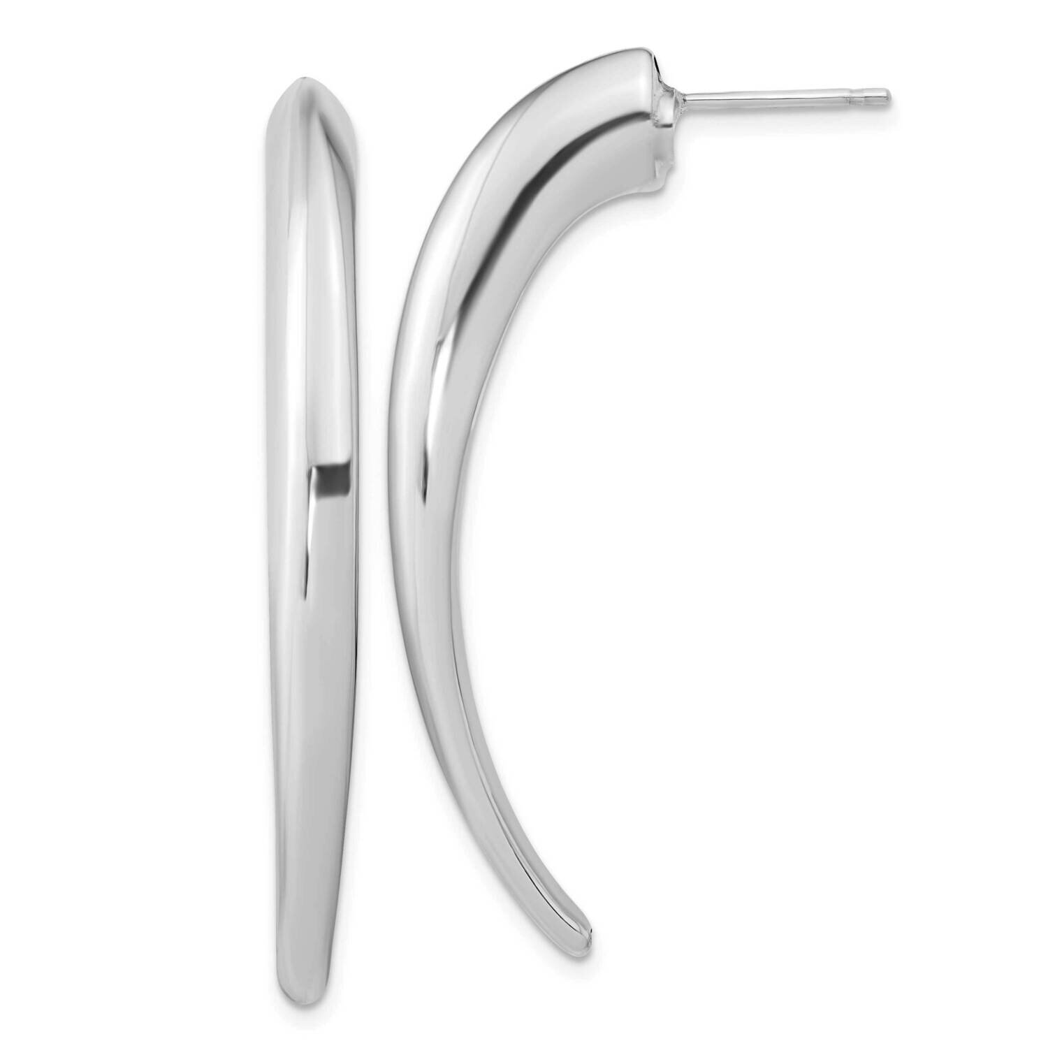 Rhodium-Plated Hollow Post Dangle Earrings Sterling Silver Polished QE15965, MPN: QE15965, 19690415…