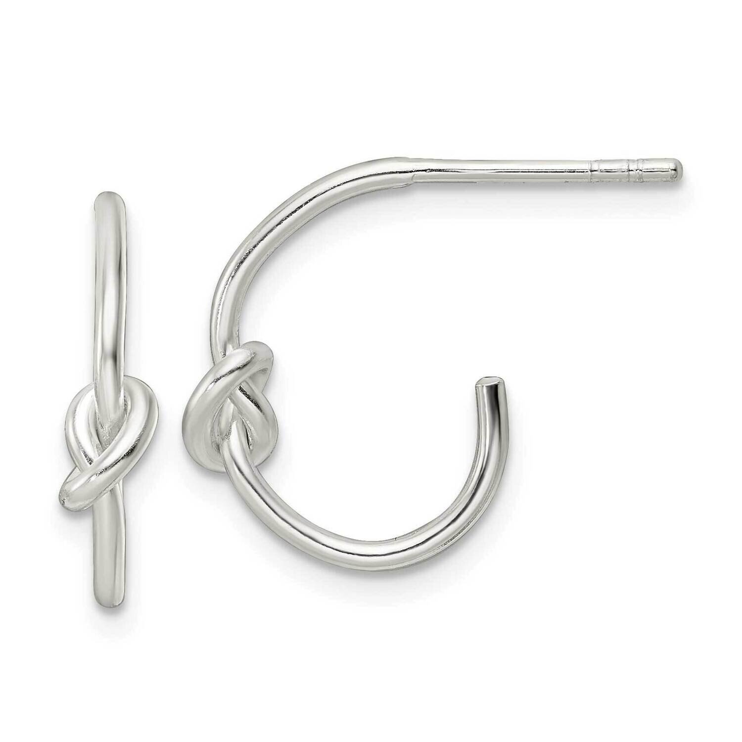 Knotted Hoop Earrings Sterling Silver Polished QE15979, MPN: QE15979, 196904151129