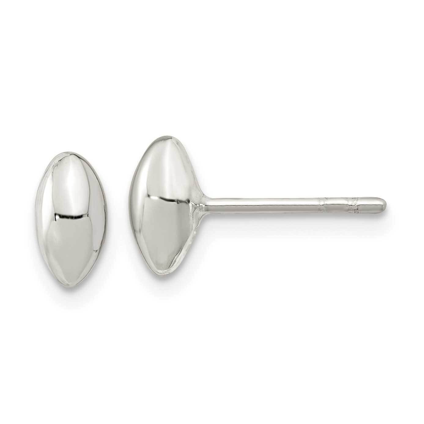 Puffed Bead Post Earrings Sterling Silver Polished QE15996, MPN: QE15996, 196904151082