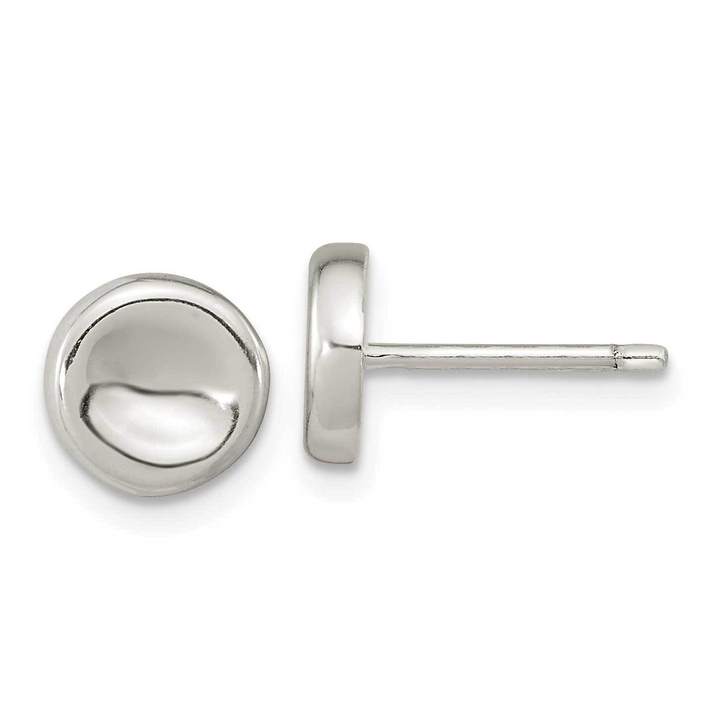 Puffed Circle Post Earrings Sterling Silver Polished QE15998, MPN: QE15998, 196904151860
