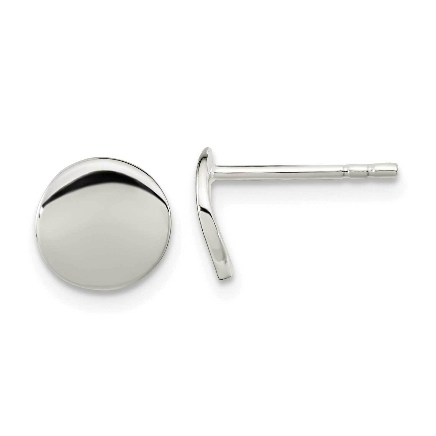 Flat Circle Post Earrings Sterling Silver Polished QE16000, MPN: QE16000, 196904150870
