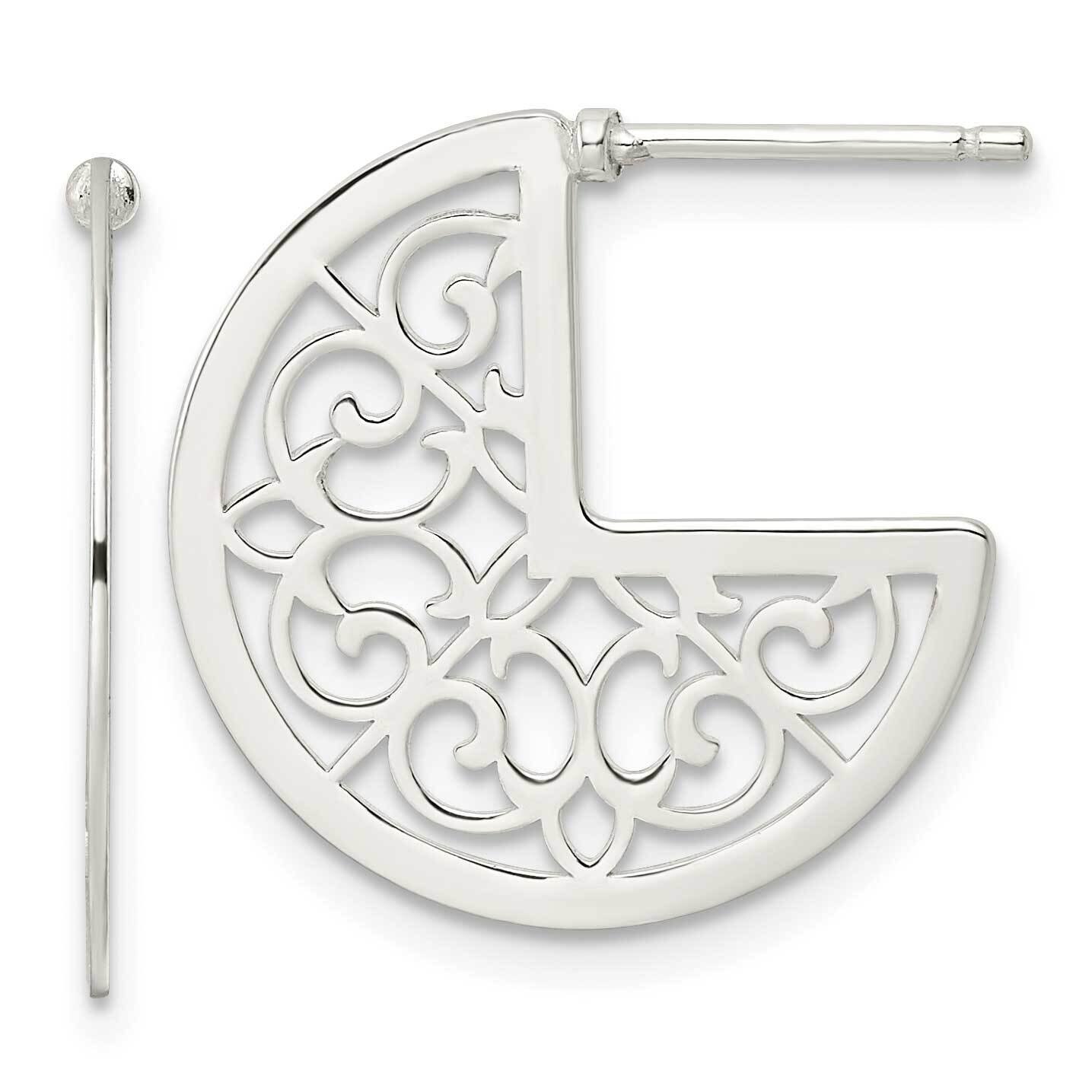 Filigree Post Earrings Sterling Silver QE16011, MPN: QE16011, 196904150962