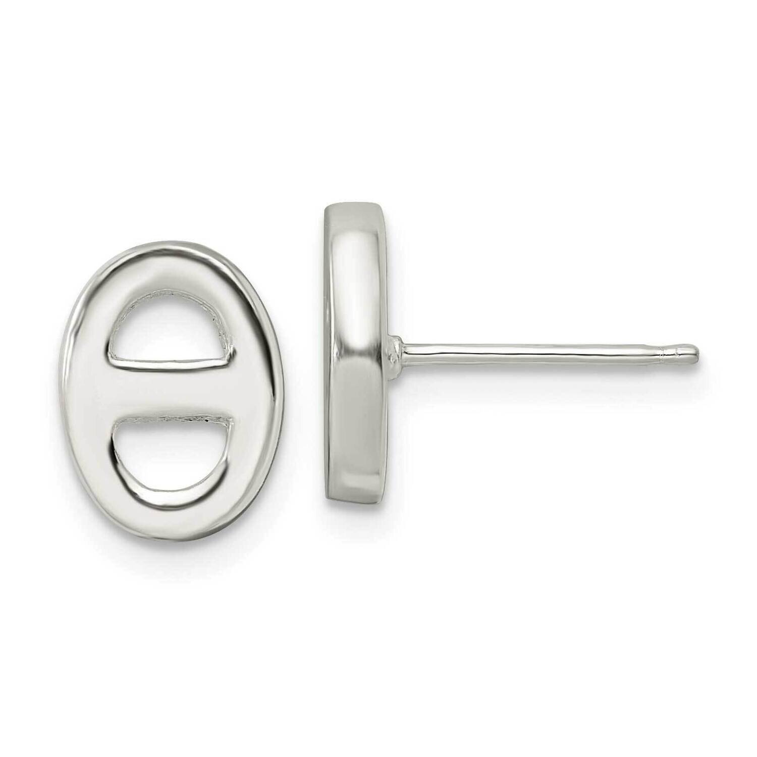Oval Design Post Earrings Sterling Silver Polished QE16028, MPN: QE16028, 196904150702