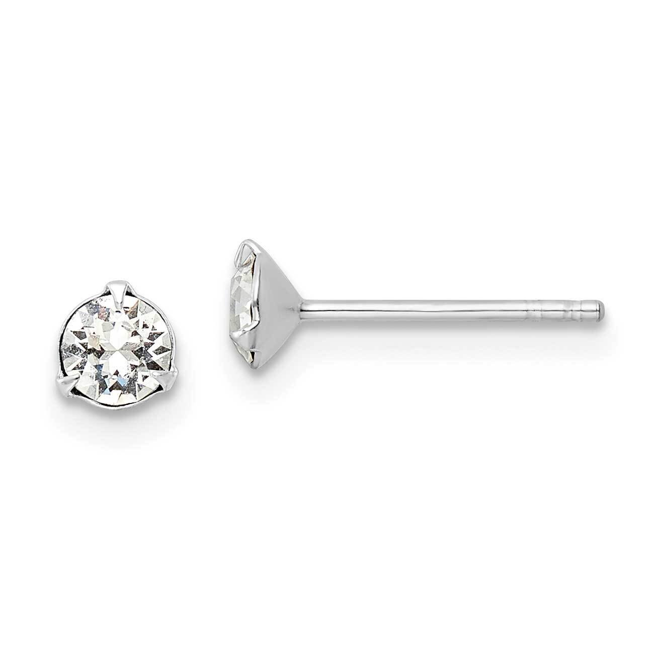 Crystal Post Earrings Sterling Silver Rhodium-Plated QE16159, MPN: QE16159, 196904168882