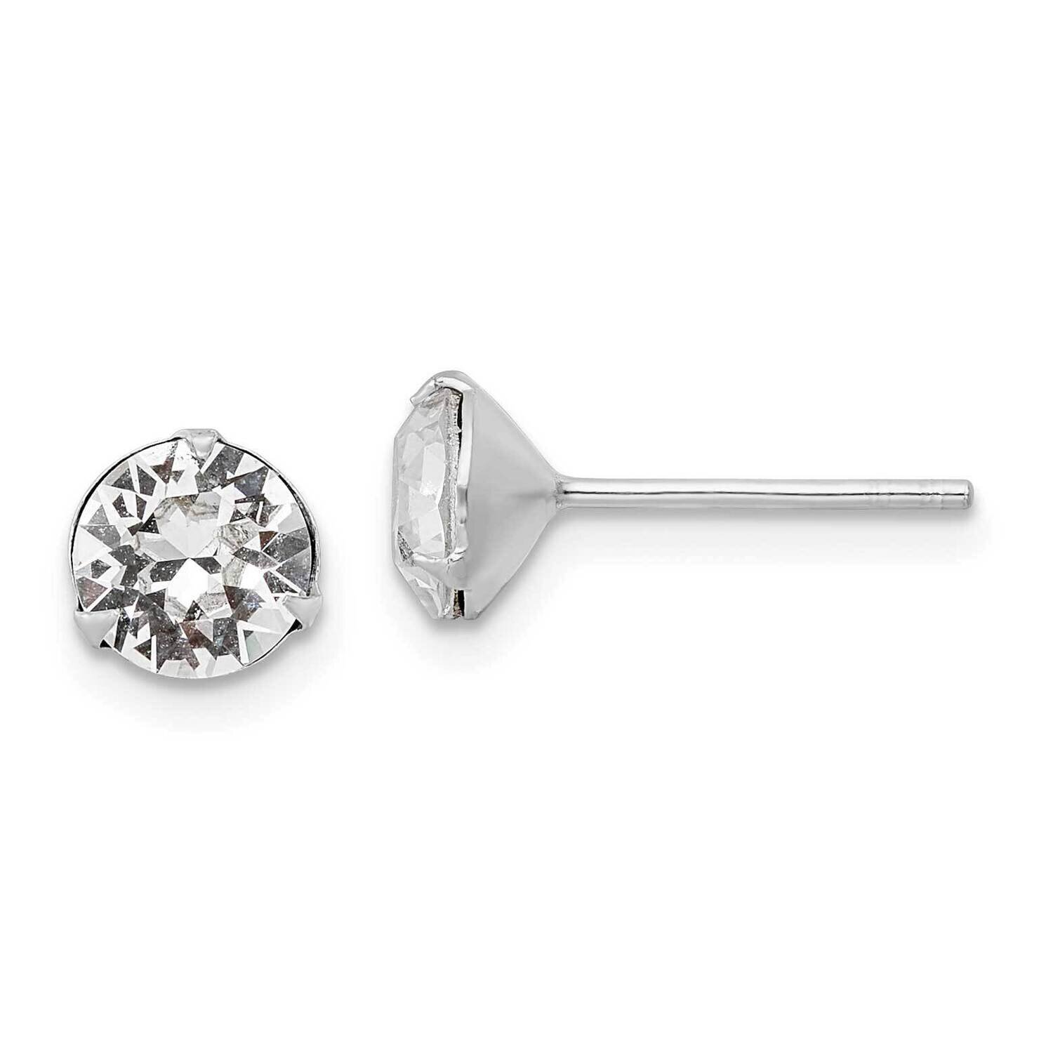 Crystal Post Earrings Sterling Silver Rhodium-Plated QE16160