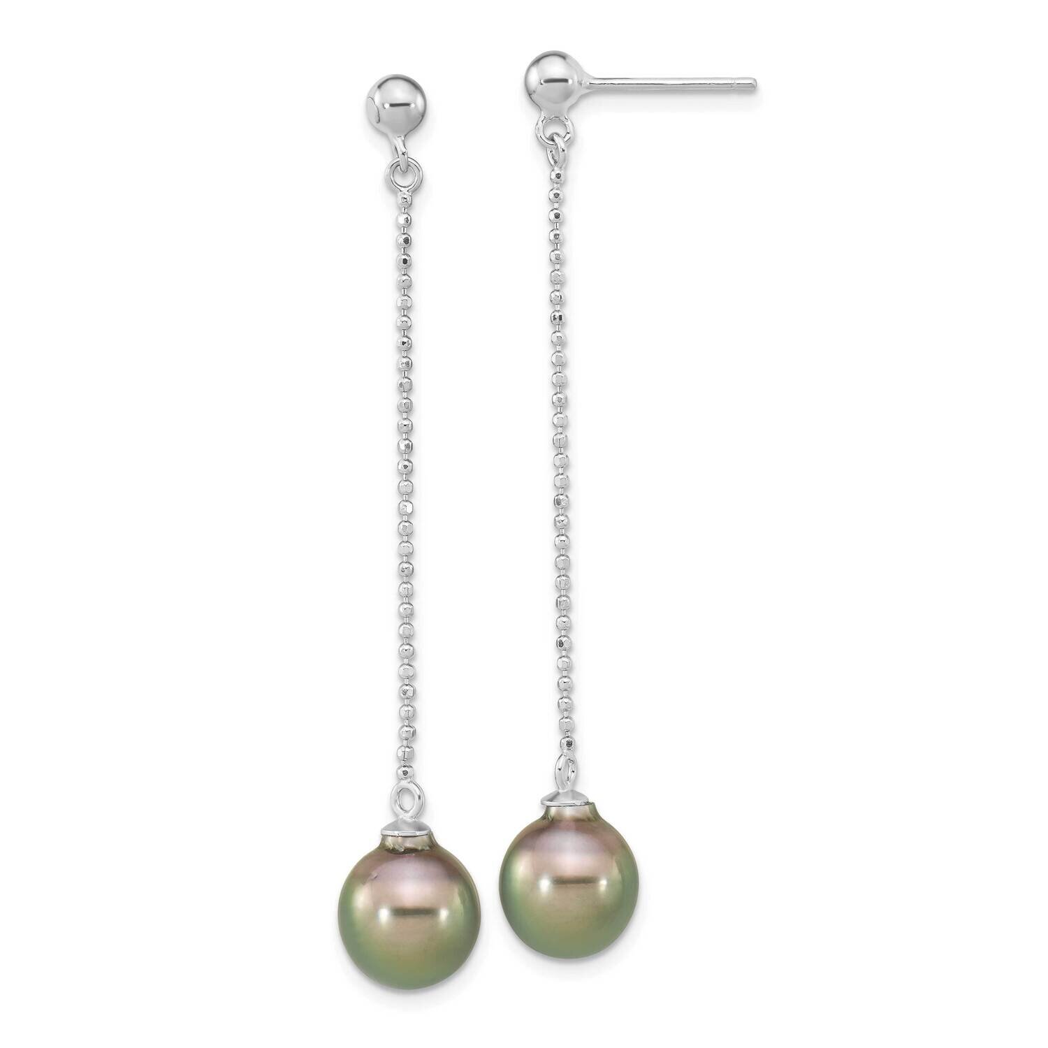 9-10mm Tahitian Saltwater Pearl Earrings Sterling Silver Rhodium-Plated QE16377, MPN: QE16377, 1969…