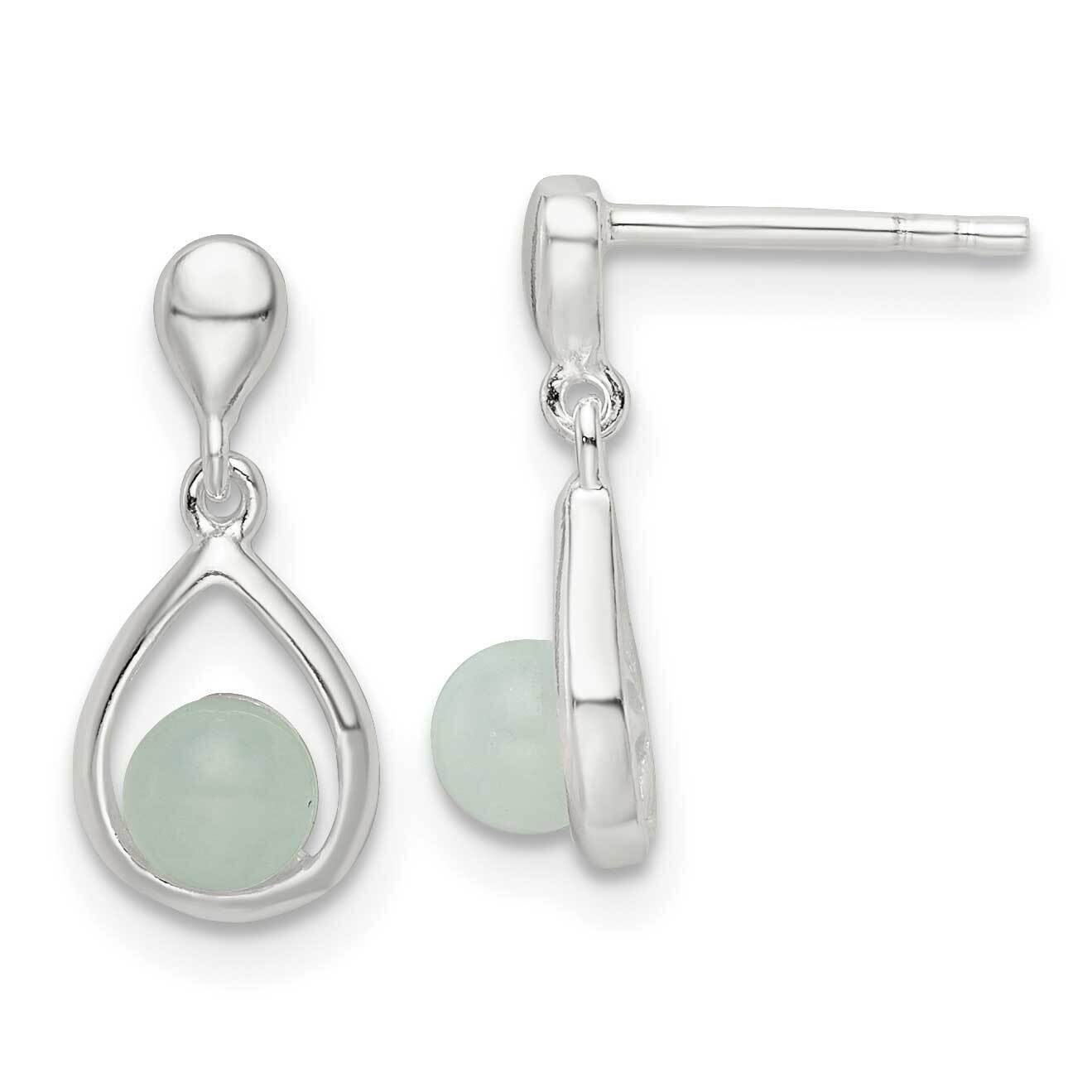 Light Blue Quartzite Post Teardrop Dangle Earrings Sterling Silver Polished QE16391, MPN: QE16391, …