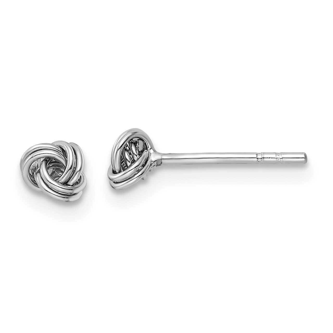 Post Love Knot Earrings Sterling Silver Rhodium-Plated QE16418, MPN: QE16418, 196904167076