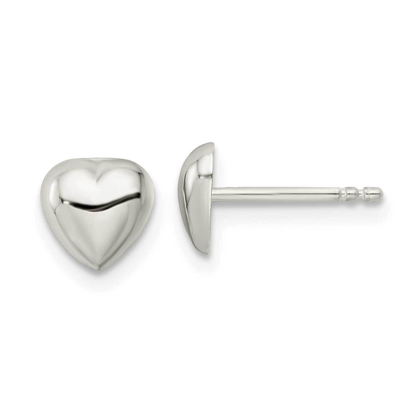 Heart Post Earrings Sterling Silver Polished QE16420, MPN: QE16420, 196904167045