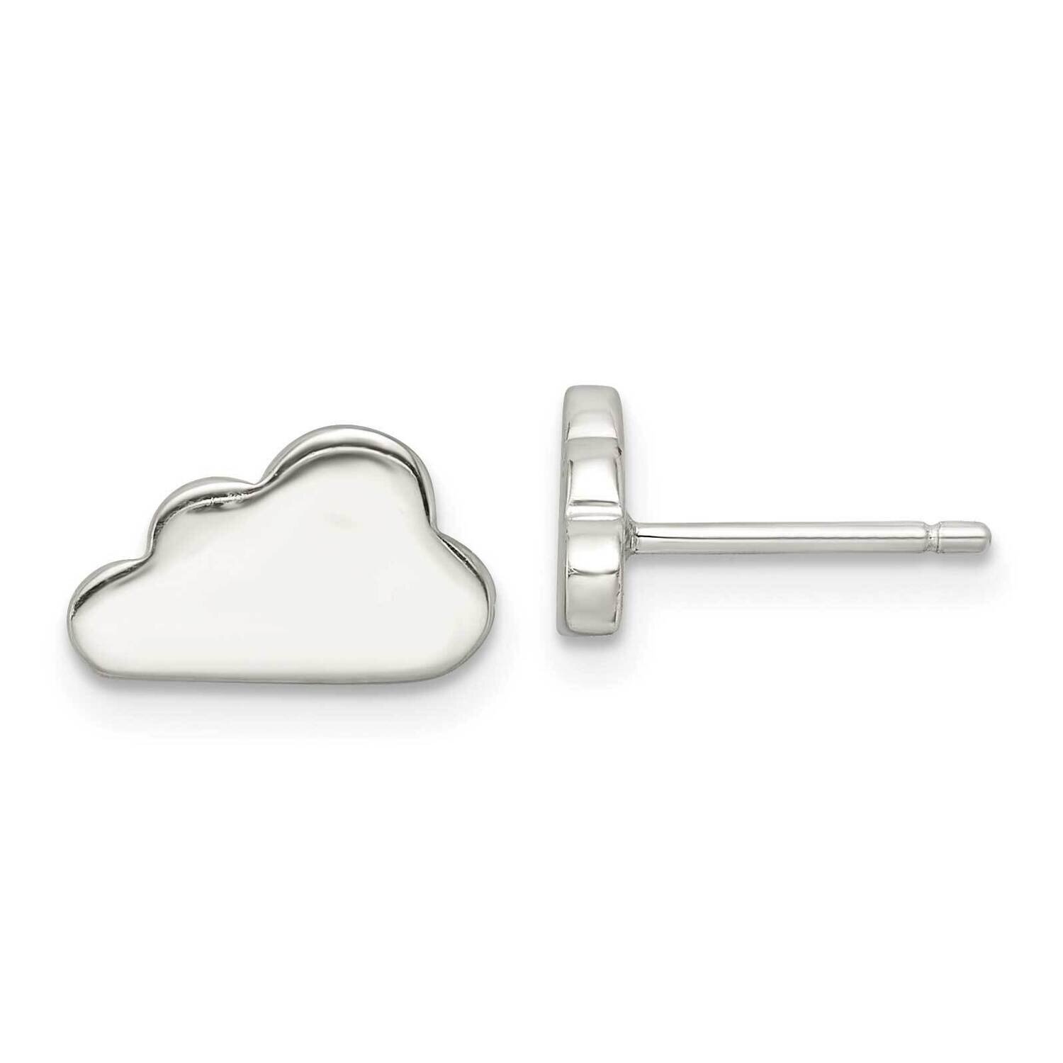 Cloud Post Earrings Sterling Silver Polished QE16467, MPN: QE16467, 196904167755