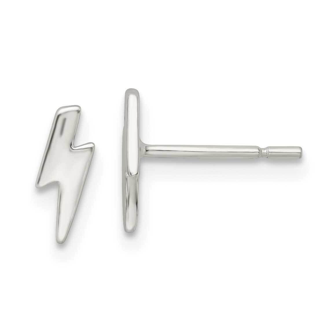 Tiny Lightning Post Earrings Sterling Silver Polished QE16468, MPN: QE16468, 196904165713