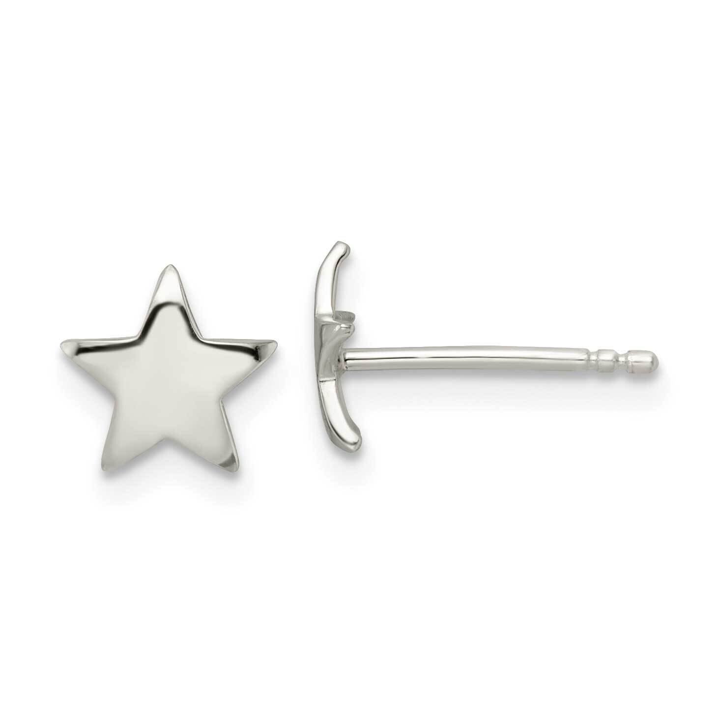 Star Post Earrings Sterling Silver Polished QE16473, MPN: QE16473, 196904166635