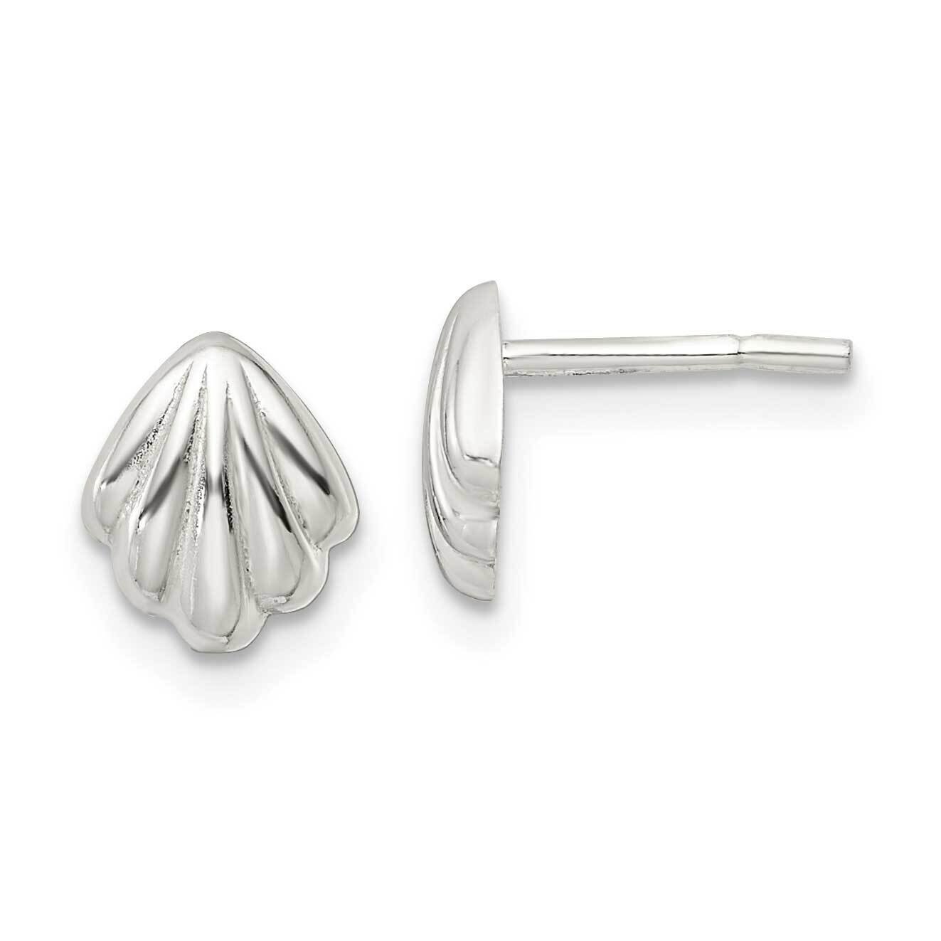 Shell Post Earrings Sterling Silver Polished QE16498